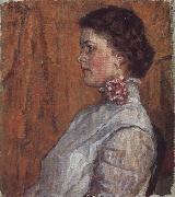 Vasily Surikov Unknown Girl against a Yellow Background painting